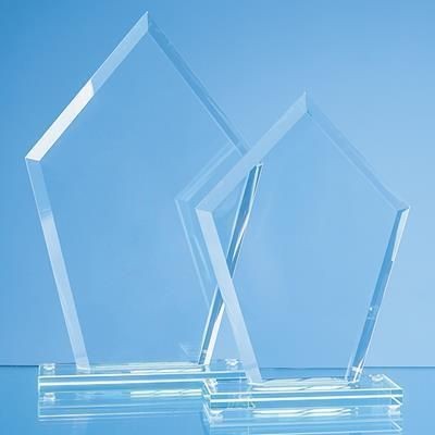 Branded Promotional 20X14CM JADE GLASS BEVELLED EDGE DIAMOND AWARD Award From Concept Incentives.