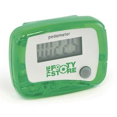 Branded Promotional CARMEL PEDOMETER in Green Pedometer From Concept Incentives.