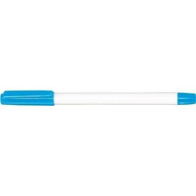 Branded Promotional TOPSTICK BALL PEN in White with Aqua Trim Pen From Concept Incentives.