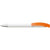 Branded Promotional STAR PLASTIC BALL PEN in White with Orange Trim Pen From Concept Incentives.