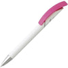 Branded Promotional STAR PLASTIC BALL PEN in White with Pink Trim Pen From Concept Incentives.