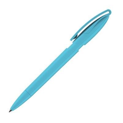 Branded Promotional RODEO PLASTIC BALL PEN in Cyan Pen From Concept Incentives.