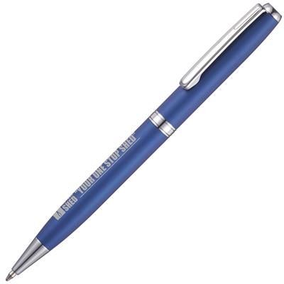 Branded Promotional BOSTON CLIK-SURE BALL PEN in Blue Pen From Concept Incentives.