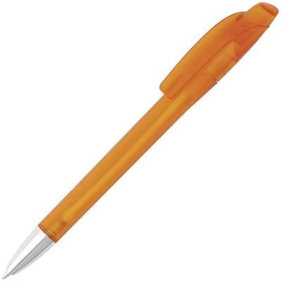 Branded Promotional RACER FROST PLASTIC BALL PEN in Translucent Orange Pen From Concept Incentives.