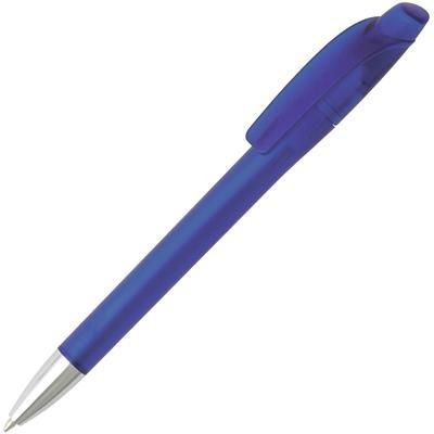 Branded Promotional RACER FROST PLASTIC BALL PEN in Translucent Blue Pen From Concept Incentives.