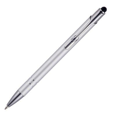 Branded Promotional BECK STYLUS PLUS BALL PEN in Silver Pen From Concept Incentives.