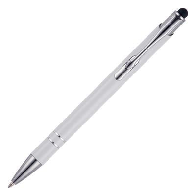 Branded Promotional BECK STYLUS PLUS BALL PEN in White Pen From Concept Incentives.