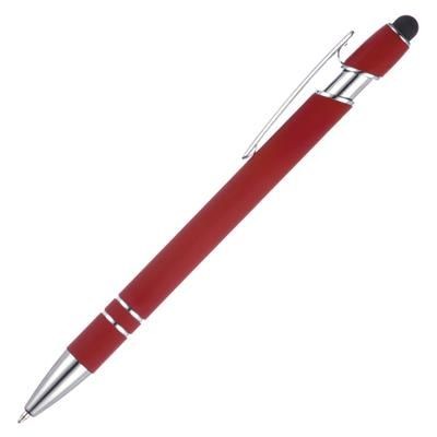 Branded Promotional NIMROD SOFT FEEL BALL PEN in Red Pen From Concept Incentives.