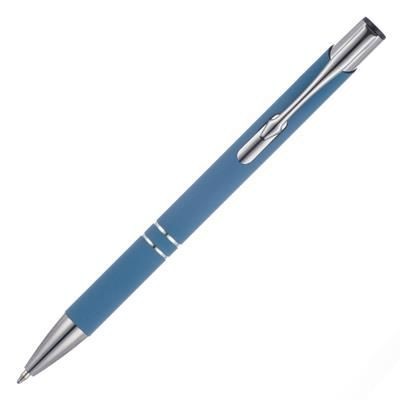 Branded Promotional ALADDIN SOFT FEEL BALL PEN in Teal Pen From Concept Incentives.