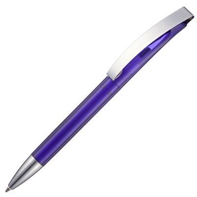 Branded Promotional HYDRA TRANS BALL PEN in Clear Transparent Purple Pen From Concept Incentives.