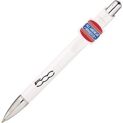 Branded Promotional 2 D SHAPE CLIP BALL PEN in White Pen From Concept Incentives.