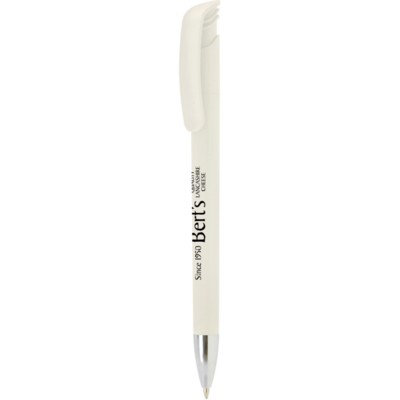 Branded Promotional KODA PLASTIC DELUXE BALL PEN in White Pen From Concept Incentives.