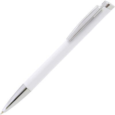 Branded Promotional CLIP-CLIC METAL BALL PEN in White Pen From Concept Incentives.