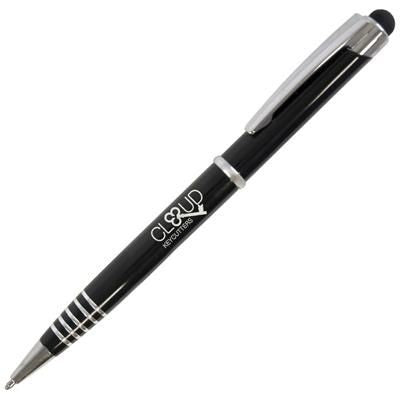 Branded Promotional FL SOFT STYLUS BALL PEN in Black Pen From Concept Incentives.