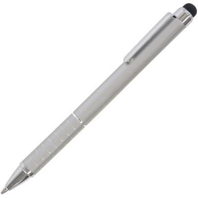 Branded Promotional HL SOFT STYLUS METAL BALL PEN in Silver Pen From Concept Incentives.