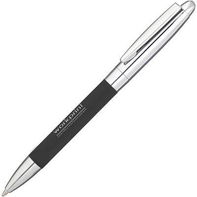 Branded Promotional JAVELIN SOFT TOUCH METAL BALL PEN in Black Pen From Concept Incentives.