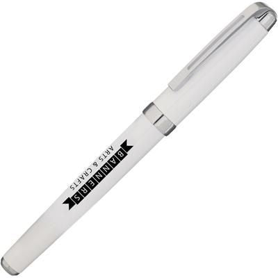 Branded Promotional EXCELSIOR METAL ROLLERBALL PEN in White Pen From Concept Incentives.