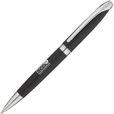 Branded Promotional BALLAD SILVER CHROME BALL PEN in Black Pen From Concept Incentives.