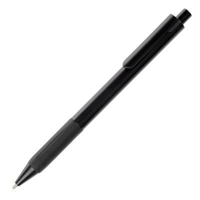 Branded Promotional CAYMAN GRIP BALL PEN in Black Pen From Concept Incentives.