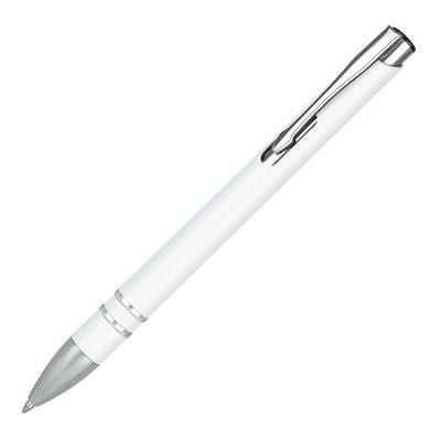 Branded Promotional FREEWAY BALL PEN in White Pen From Concept Incentives.