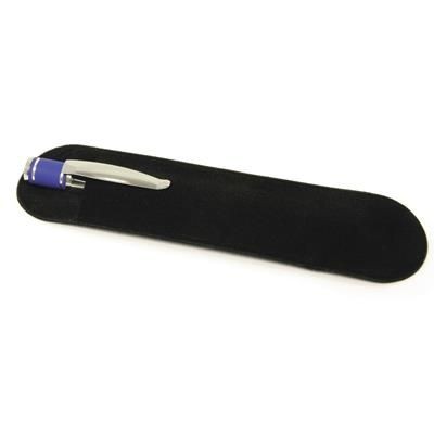 Branded Promotional SINGLE VELVETEEN PEN POUCH in Black Pen Presentation Pouch From Concept Incentives.