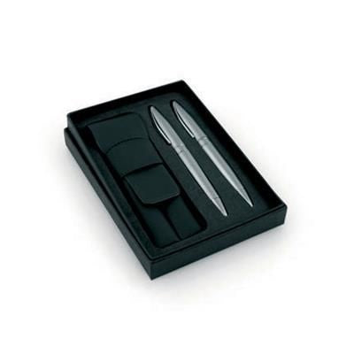 Branded Promotional CONSORT PEN GIFT BOX with Pouch in Black Pen Presentation Box From Concept Incentives.