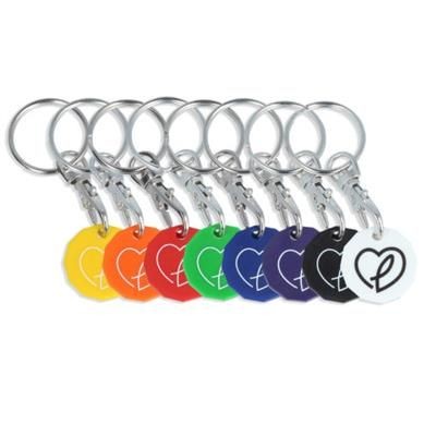 Branded Promotional RECYCLED 12 SIDED ¬£1 TROLLEY COIN KEYRING Keyring From Concept Incentives.