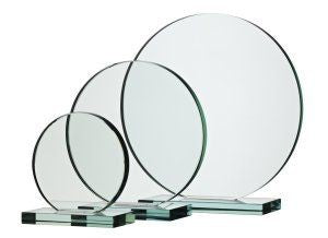 Branded Promotional LARGE ROUND JADE GLASS AWARD PLAQUE Award From Concept Incentives.