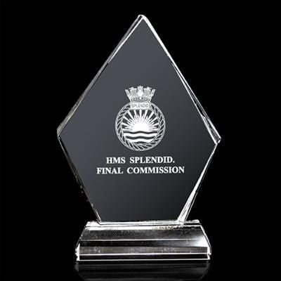 Branded Promotional OPTICAL CRYSTAL GLASS DIAMOND TROPHY AWARD Award From Concept Incentives.