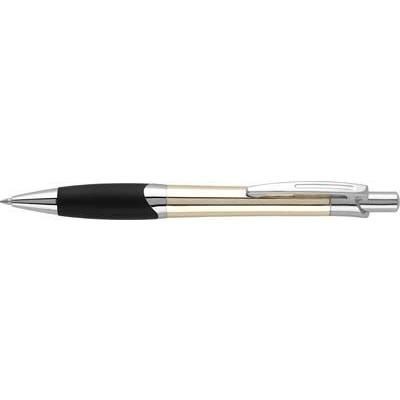Branded Promotional TORPEDO ALUMINIUM METAL BALL PEN in Gold & Black Pen From Concept Incentives.