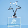 Branded Promotional 17CM SILVER STAR MOUNTED ON OPTICAL CRYSTAL BASE Award From Concept Incentives.
