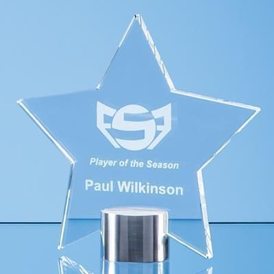 Branded Promotional 14CM CLEAR TRANSPARENT GLASS STAR AWARD Award From Concept Incentives.