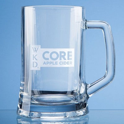 Branded Promotional LARGE PLAIN STRAIGHT SIDED TANKARD Beer Glass From Concept Incentives.