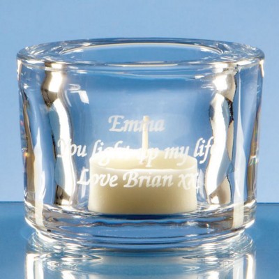 Branded Promotional ROUND GLASS TEALIGHT CANDLE HOLDER Candle Holder From Concept Incentives.