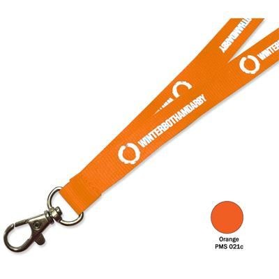 Branded Promotional FLAT POLYESTER LANYARD in Orange Lanyard From Concept Incentives.