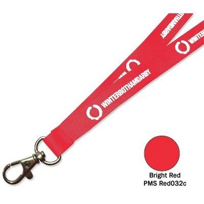 Branded Promotional FLAT POLYESTER LANYARD in Bright Red Lanyard From Concept Incentives.