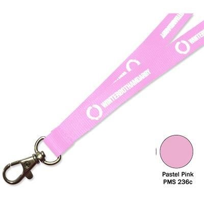 Branded Promotional FLAT POLYESTER LANYARD in Pastel Pink Lanyard From Concept Incentives.