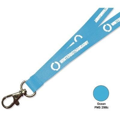 Branded Promotional FLAT POLYESTER LANYARD in Ocean Blue Lanyard From Concept Incentives.