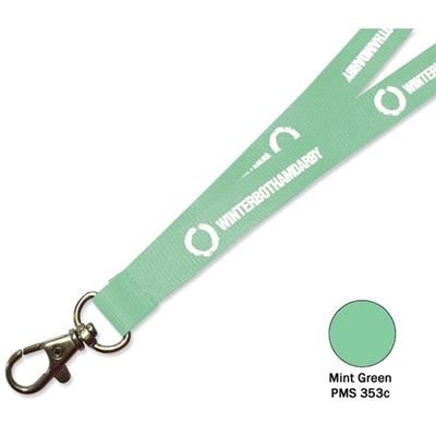 Branded Promotional FLAT POLYESTER LANYARD in Mint Green Lanyard From Concept Incentives.