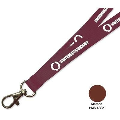 Branded Promotional FLAT POLYESTER LANYARD in Maroon Lanyard From Concept Incentives.