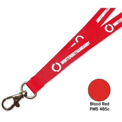 Branded Promotional FLAT POLYESTER LANYARD in Blood Red Lanyard From Concept Incentives.