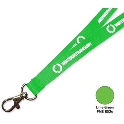 Branded Promotional FLAT POLYESTER LANYARD in Lime Green Lanyard From Concept Incentives.