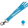 Branded Promotional FLAT POLYESTER LANYARD in Cyan Blue Lanyard From Concept Incentives.