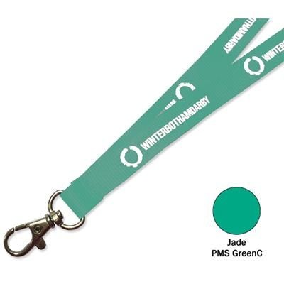 Branded Promotional FLAT POLYESTER LANYARD in Jade Green Lanyard From Concept Incentives.