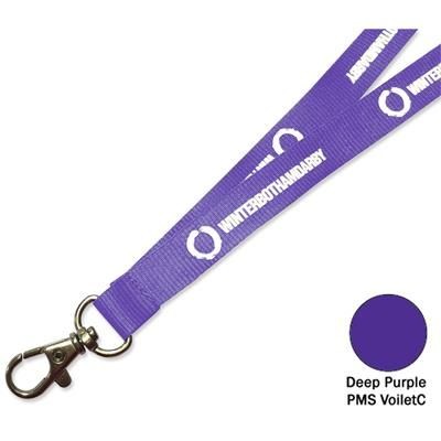 Branded Promotional FLAT POLYESTER LANYARD in Deep Purple Lanyard From Concept Incentives.