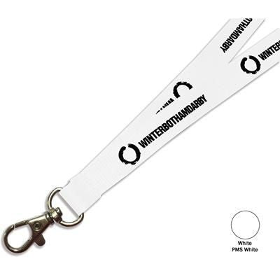 Branded Promotional FLAT POLYESTER LANYARD in White Lanyard From Concept Incentives.