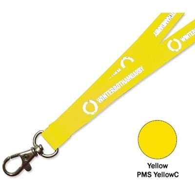 Branded Promotional FLAT POLYESTER LANYARD in Yellow Lanyard From Concept Incentives.