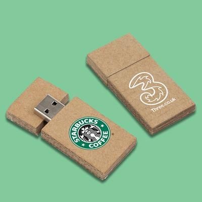 Branded Promotional CARDBOARD CARD WOODLAND USB Memory Stick USB From Concept Incentives.