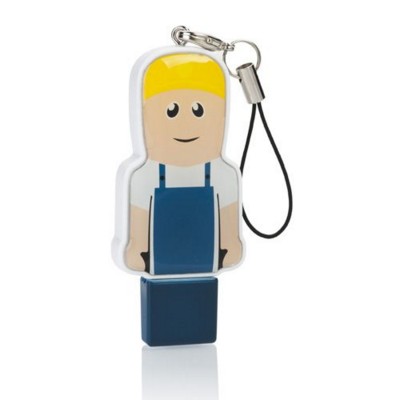 Branded Promotional MINI USB CONSTRUCTION WORKER PERSON MEMORY STICK Memory Stick USB From Concept Incentives.