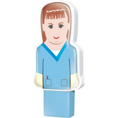 Branded Promotional MINI USB MEDICAL NURSE PERSON MEMORY STICK in Blue Memory Stick USB From Concept Incentives.